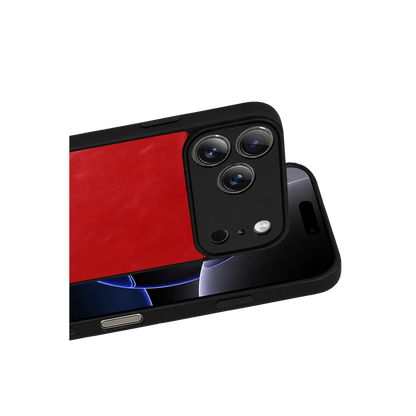 İphone 17 Pro Max Aras Deri Kapak - Kırmızı