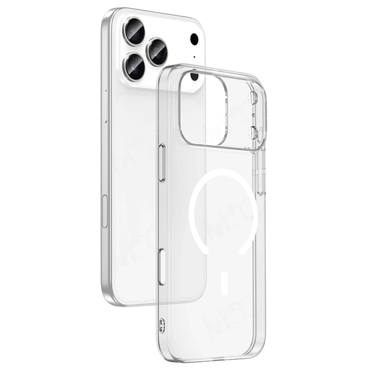 İphone 18 Pro Max Combo Sert Şeffaf Magsafe Kapak - Şeffaf
