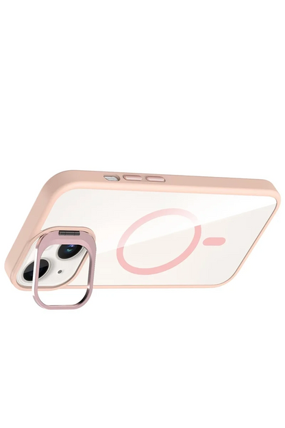 Joko Apple İphone 13 Remim Lensli Magsafe Standlı Kapak - Pembe