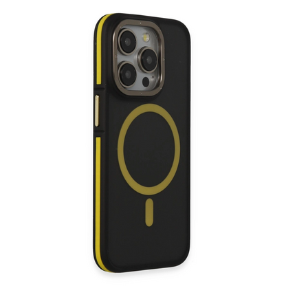 Joko İphone 14 Pro Max Kılıf Rocky Magsafe Kapak - Siyah-sarı
