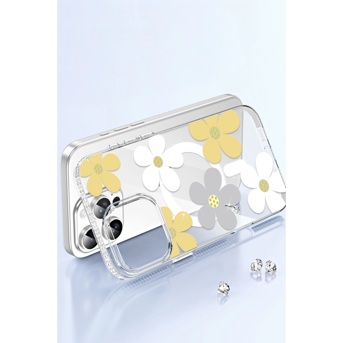 Joko Apple İphone 15 Pro Max Floral Magsafe Kapak - Sarı