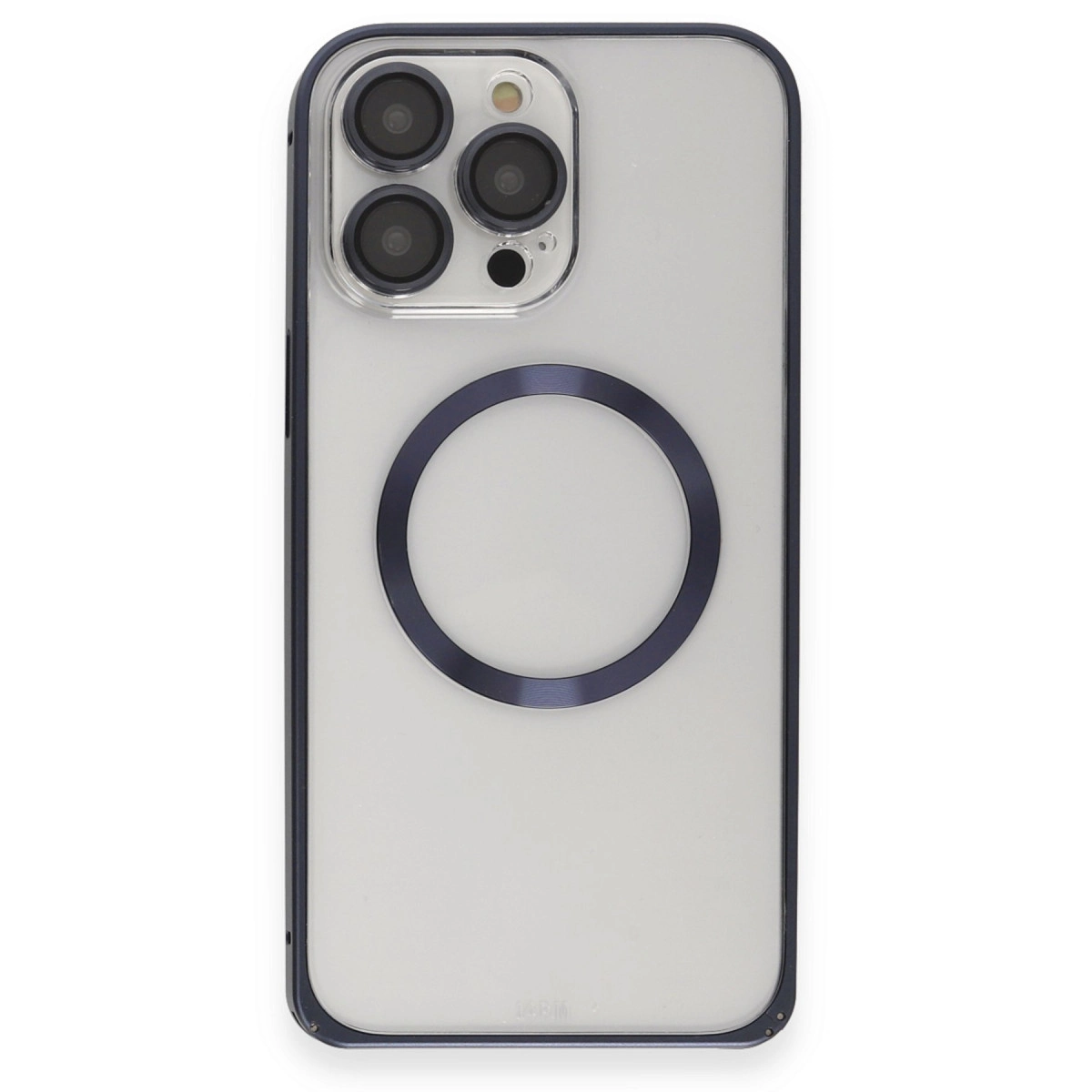 Joko İphone 15 Pro Max Kılıf Metal Bumper Magneticsafe Kapak - Lacivert