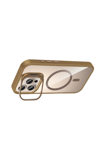 Joko Apple İphone 16 Pro Max Remim Lensli Magsafe Standlı Kapak - Kahverengi