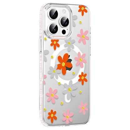 Joko İphone 15 Pro Floral Magsafe Kapak - Turuncu