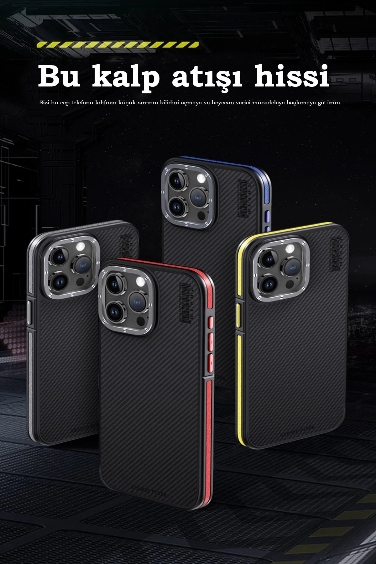 Joko Apple iPhone 15 Pro Max Kılıf Aramid 600D Kevlar Karbon Fiber Magsafe Kapak - Gri