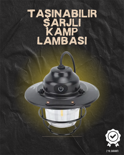Kamp ve Bahçe İçin Retro LED Fener – Sıcak Işık, Uzun Ömürlü Batarya