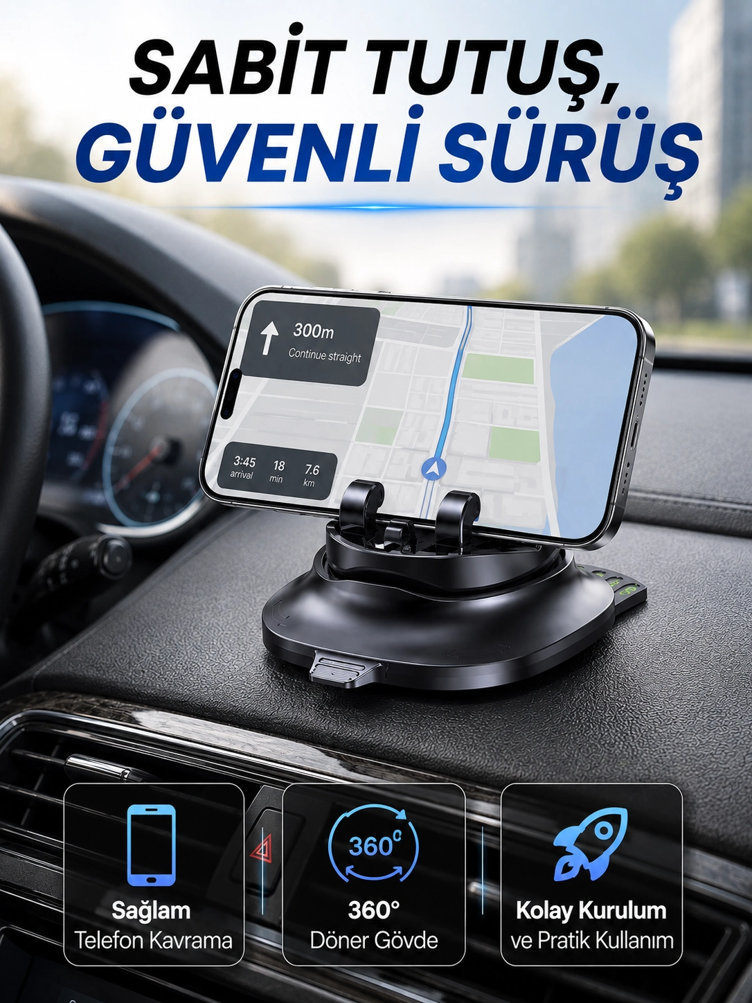 Katlanabilir Araç İçi Telefon Tutucu Gizli Numaratörlü Telefon Standı