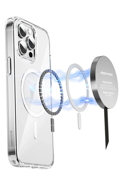 Keephone Apple iPhone 15 Non Yellow Şeffaf Magsafe Kılıf - Şeffaf