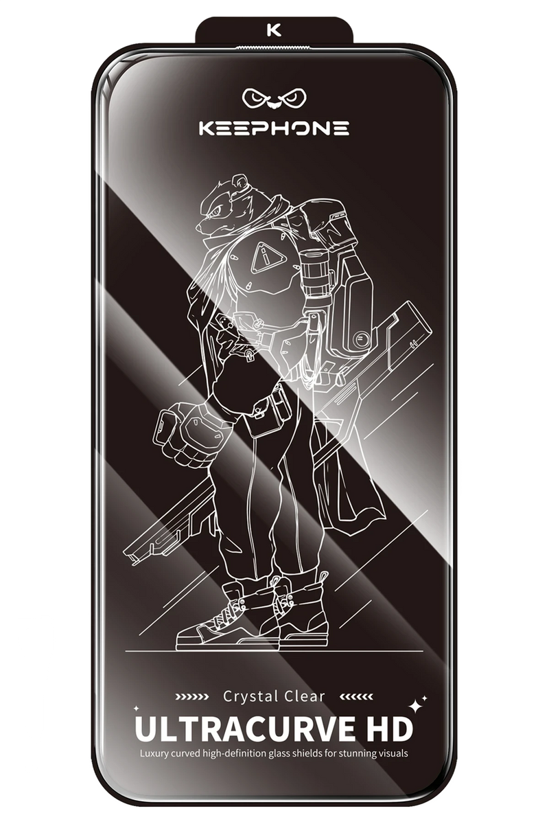 Keephone Apple iPhone 16 Plus UltraCurve HD 3D Cam Ekran Koruyucu - Siyah