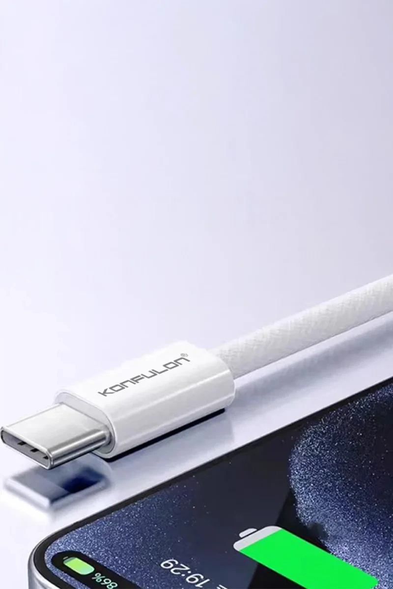 Konfulon Dc82 1m 60w Type-c To Type-c Pd Hızlı Şarj Kablo - Beyaz