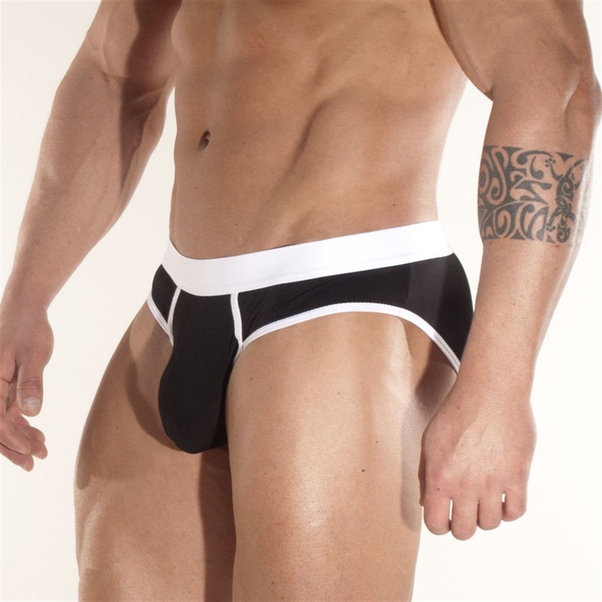 Kontras Biyeli Erkek Slip - Renkli / XS