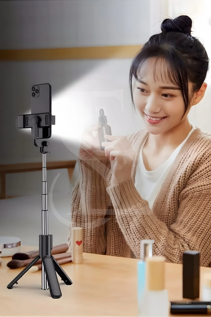 Led Işıklı Selfie Çubuğu Bluetooth Kumandalı Kablosuz Tripot Selfie Monopod Selfie Stick SİYAH