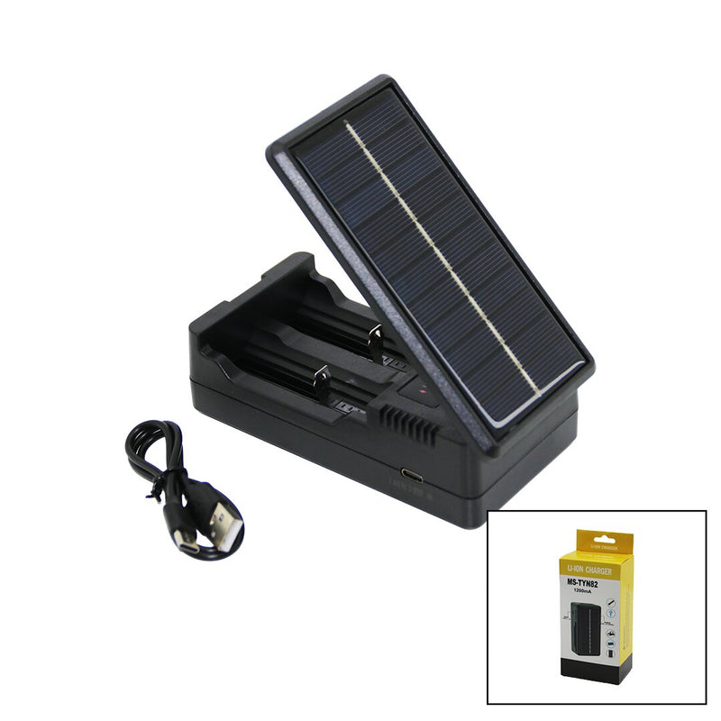 LI-ION CHARGER MS-TYN82 SOLAR - GÜNEŞ ENERJİLİ 2Lİ PİL ŞARJ ALETİ 1200mA