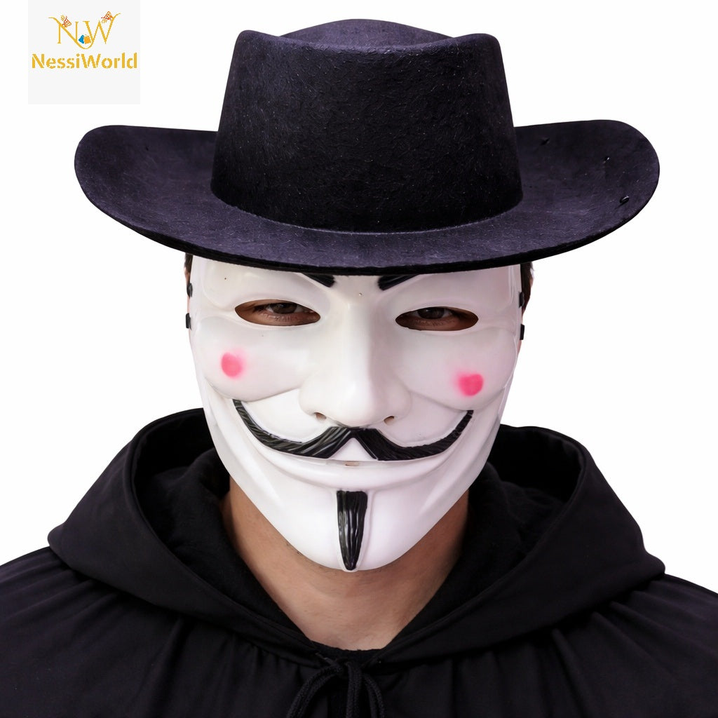 Maske ve Şapka Seti – Anonim Stil Parti Maskesi