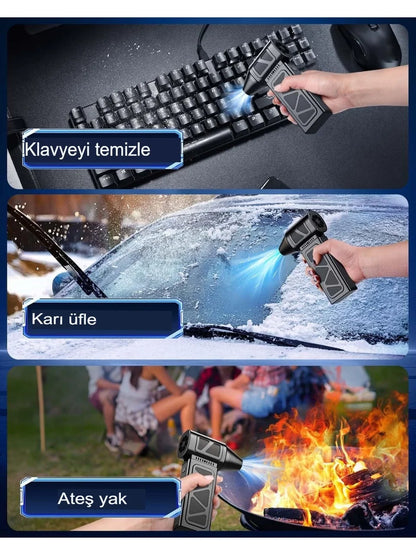 Mega Turbo Üfleyici Elektrikli Şiddetli Fan Hava Kompresör 130.000RPM Mangal Barbekü Fanı (5643)