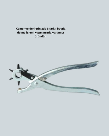 Metal Gövdeli Ayarlanabilir Deri Delme Pensesi 2.5–5 Mm Delik Açma Aracı