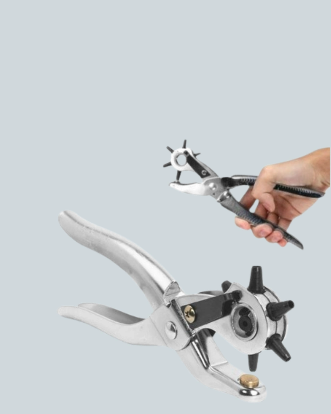 Metal Gövdeli Ayarlanabilir Deri Delme Pensesi 2.5–5 Mm Delik Açma Aracı