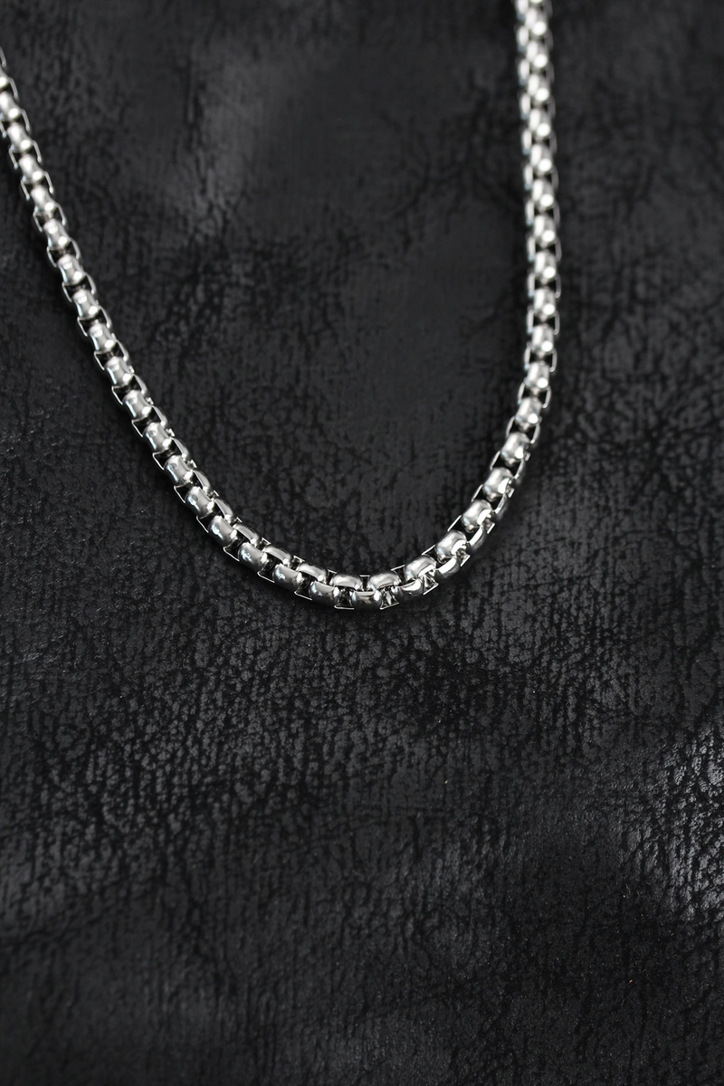 316L Çelik Gümüş Renk Venetian Zincir Model Erkek Kolye