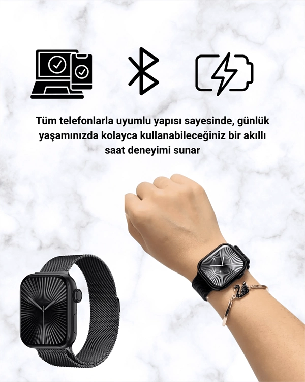 Akıllı Saat SQ-16 Mini Series 10 | Unisex Tasarım, Sağlık ve Spor Takibi