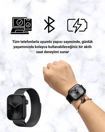 Akıllı Saat SQ-16 Mini Series 10 | Unisex Tasarım, Sağlık ve Spor Takibi
