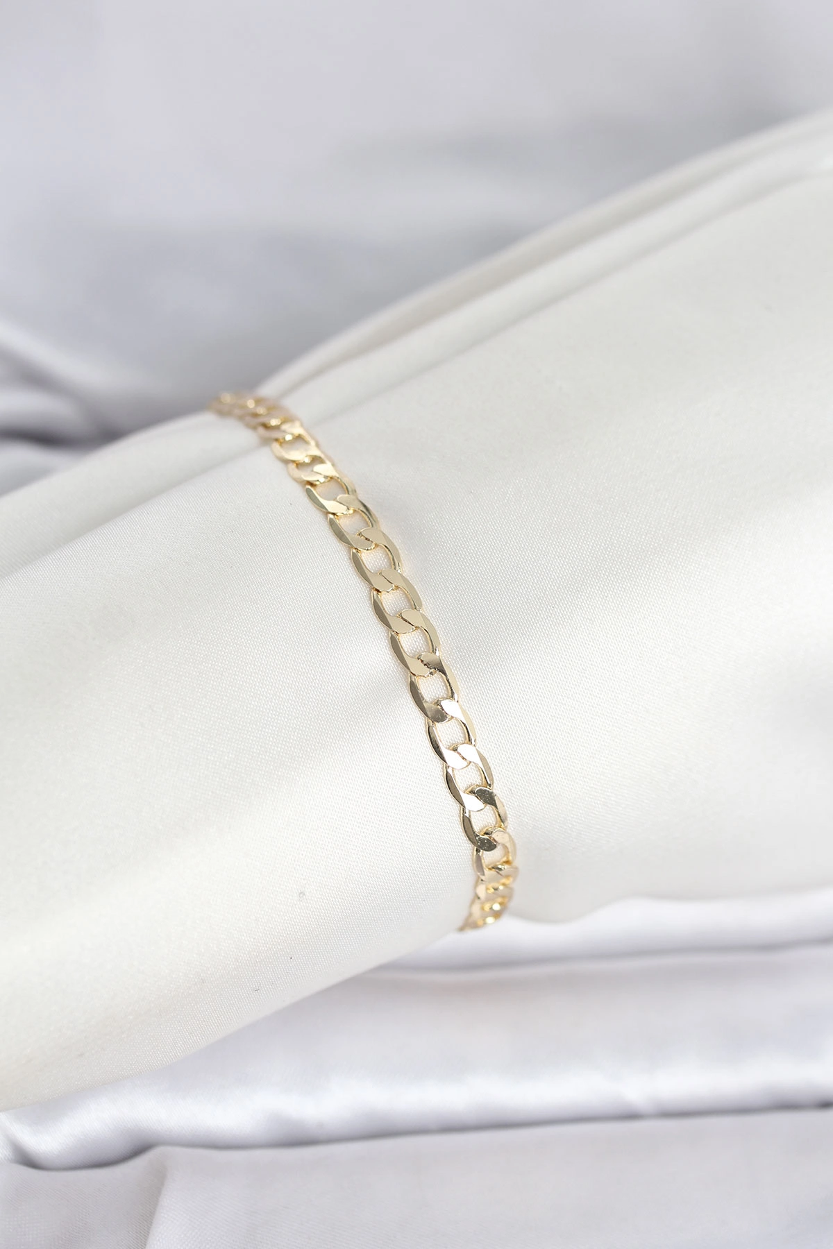 CM 14K Gold Renk Halka Zincir Model Kadın Bileklik