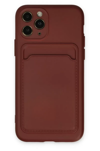 iPhone 11 Pro Kılıf Kelvin Kartvizitli Silikon - Bordo