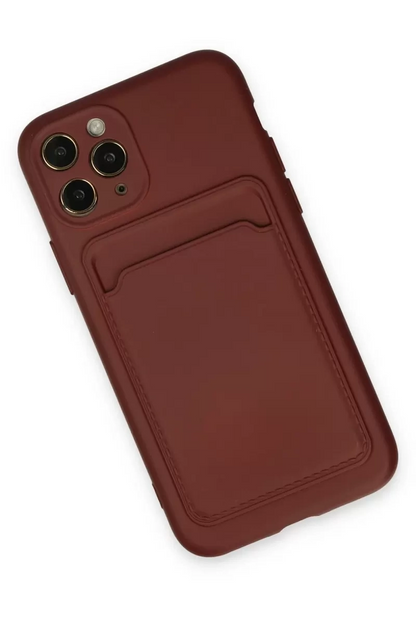 iPhone 11 Pro Kılıf Kelvin Kartvizitli Silikon - Bordo