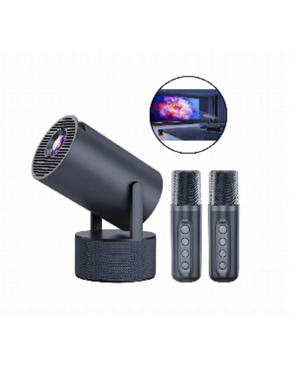 Karaoke Mikrofonlu Akıllı Projeksiyon Cihazı WiFi Bluetooth Destekli