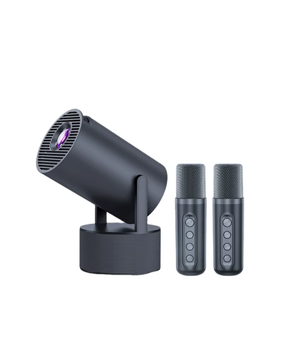 Karaoke Mikrofonlu Akıllı Projeksiyon Cihazı WiFi Bluetooth Destekli
