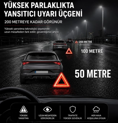 Katlanabilir Üçgen Acil Durum Reflektörü