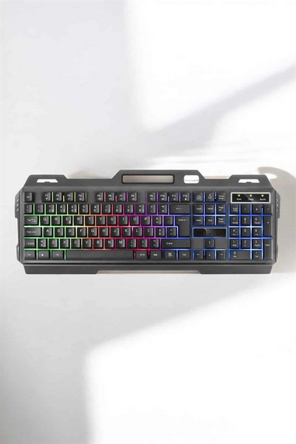 Klavyesi Q Klavye RGB Işıklı Mouse Hediyeli