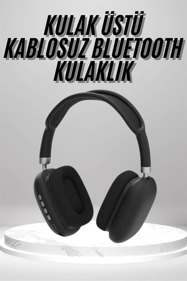 Kulak Üstü Kablosuz Bluetooth Kulaklık Yumuşak Süngerli SD Kart Girişli