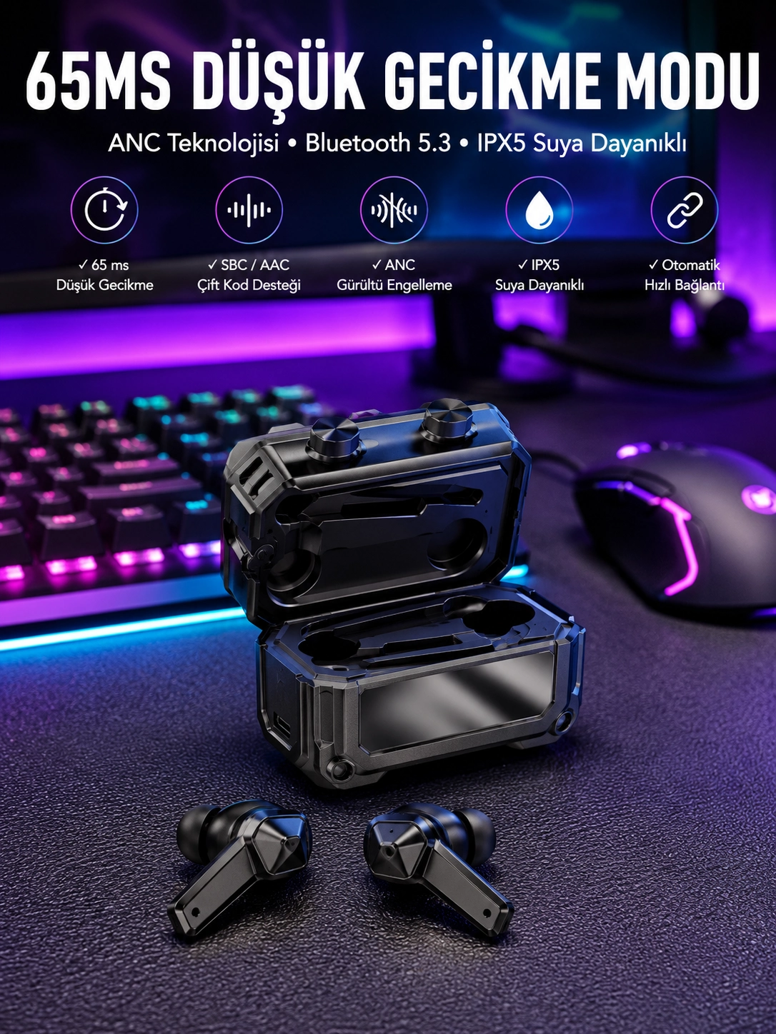 Kulaklığı Yeni Nesil Gamer Kulaklık Gürültü Önleyici