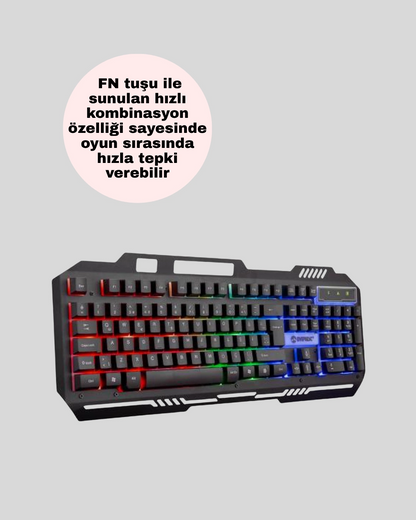 Mekanik LED Gaming Klavye Mouse Seti – Yüksek Tepki ve Ergonomi
