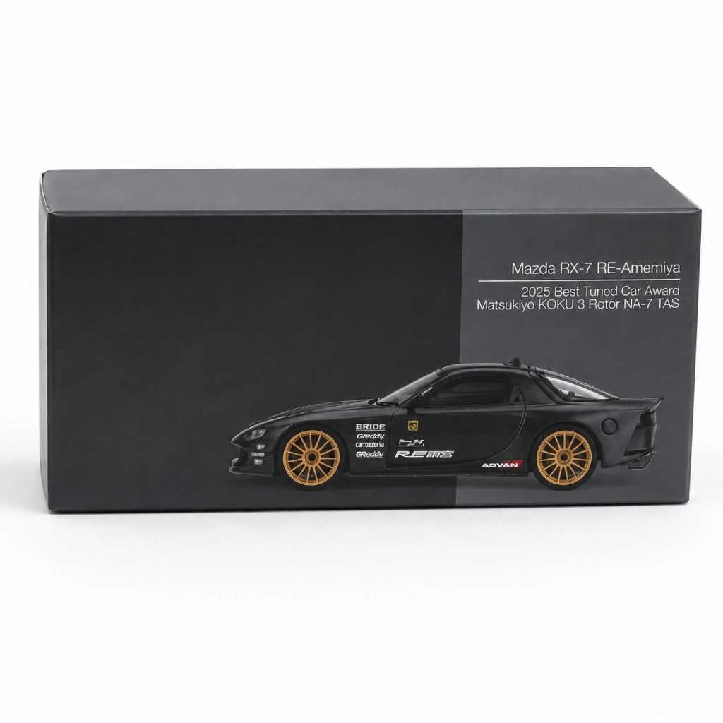 Model Araç 1/64 Mazda RX-7 RE-Amemiya Matsukiyo KOKU 3 Rotor NA-7 TAS 2025 Best Tuned Car Award