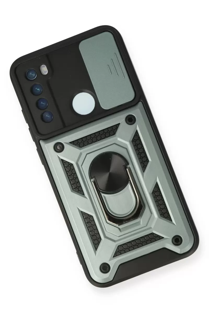 Redmi Note 8 Kılıf Pars Lens Yüzüklü Silikon - Yeşil