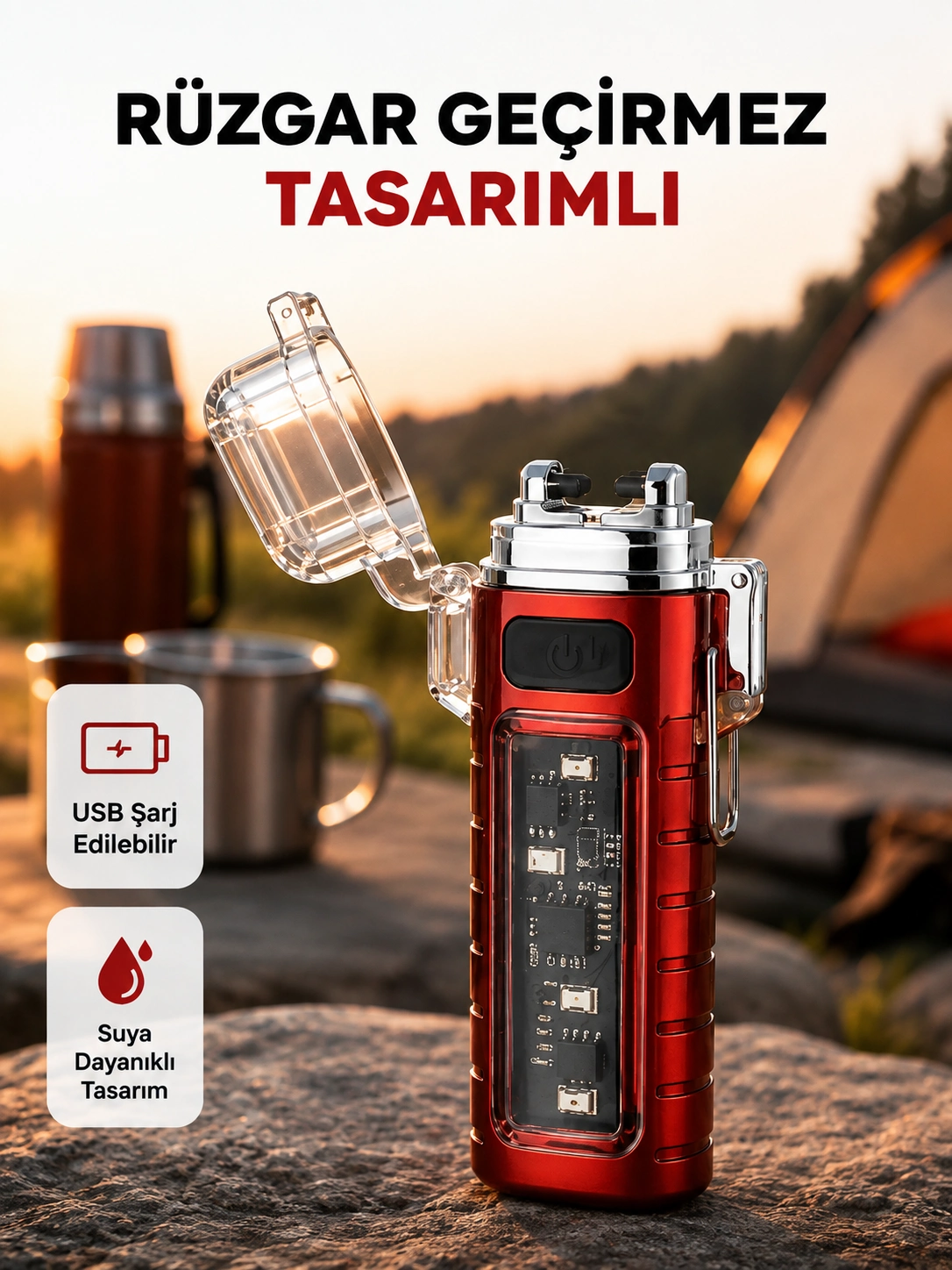 Rüzgar Geçirmez Elektrikli, Çoklu Işık Modlu Tasarım