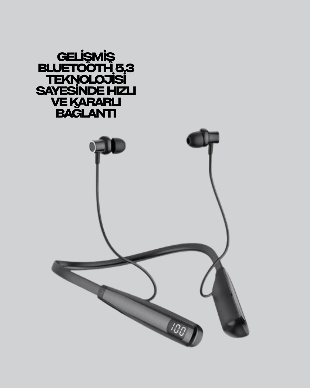 Y12 Bluetooth Boyun Bantlı Kulaklık – 100 Saat Pil, Bluetooth 5.3, Dokunmatik Kontrol