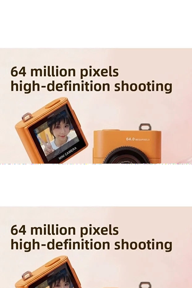 Mini Dijital Kamera 64mp 16x Digital Zoom Retro Vintage 1.4’’ekranlı Video Kamera Taşınabilir Tasarım Beyaz