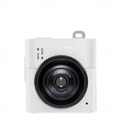 Mini Dijital Kamera 64mp 16x Digital Zoom Retro Vintage 1.4’’ekranlı Video Kamera Taşınabilir Tasarım Beyaz