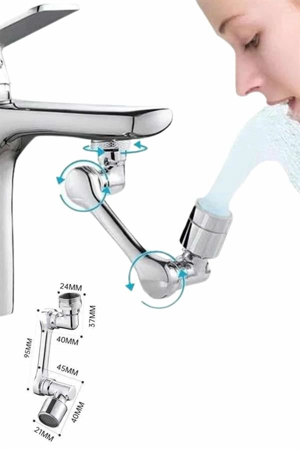 Mutfak Musluk Başlığı 1080 Derece Dönebilir Oynar Başlıklı Musluk Atı