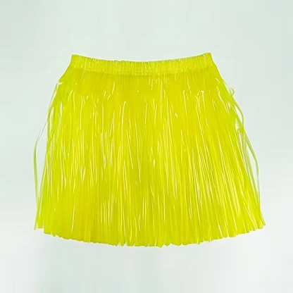 Neon Sarı Hawaii Parti Eteği 40 Cm