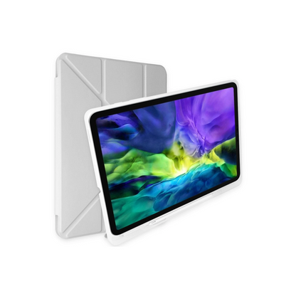 Newface Apple İpad 10.2 (8.nesil) Kılıf Kalemlikli Mars Tablet Kılıfı - Gri