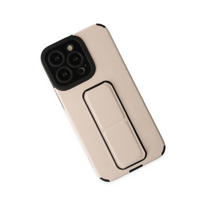 Newface Apple İphone 13 Pro Max Kılıf Mega Standlı Silikon - Gold