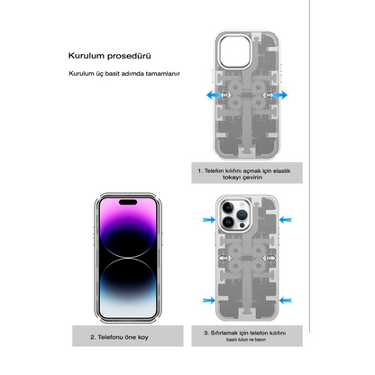 İphone 13 Pro Max Kılıf Mekanik Bumper Kapak - Siyah