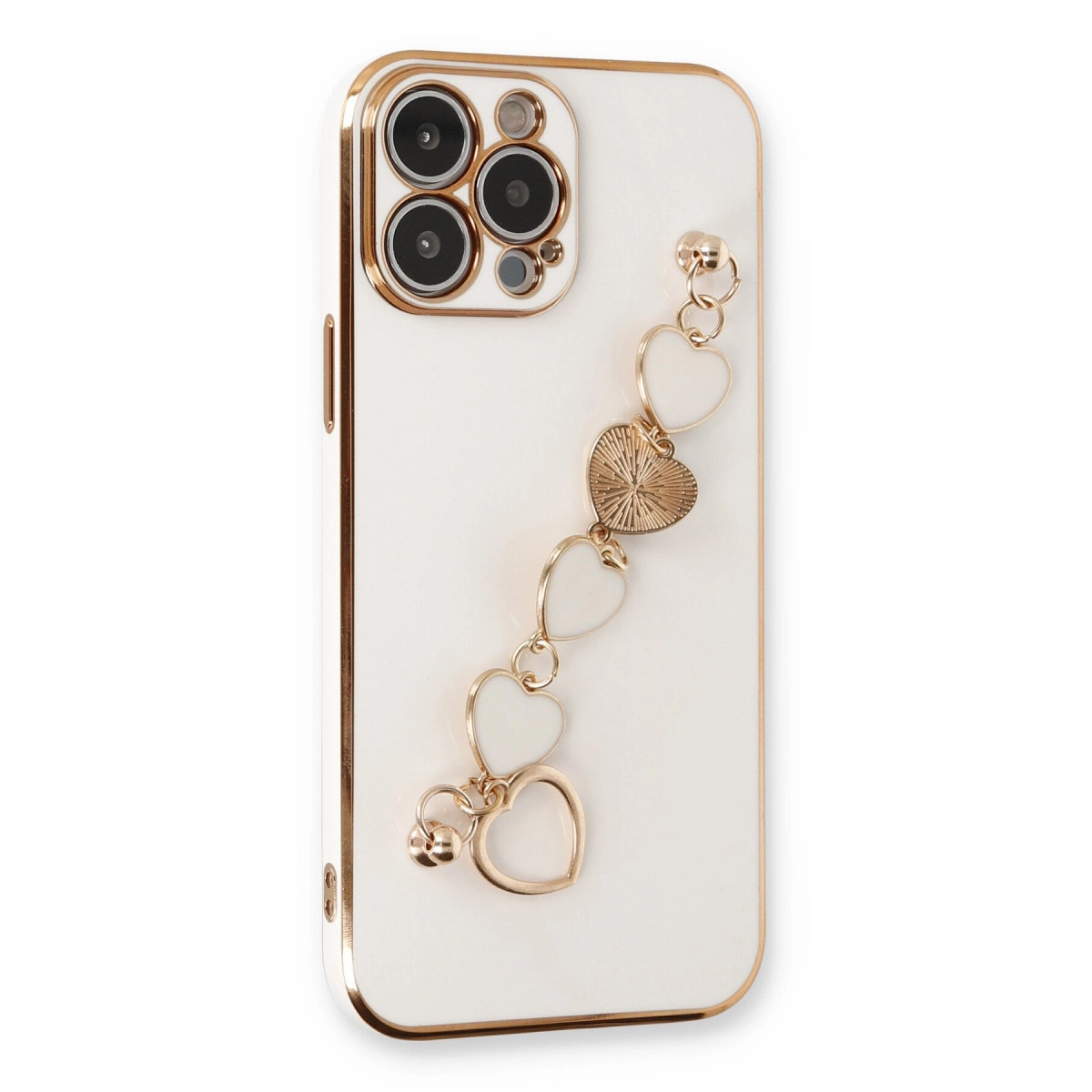 İphone 14 Pro Max Kılıf Esila Silikon - Beyaz