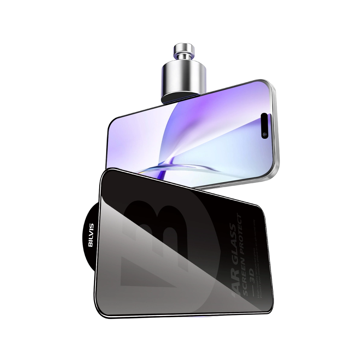 İphone 17 Bilvis 5d Privacy Diamond Hayalet Cam Ekran Koruyucu