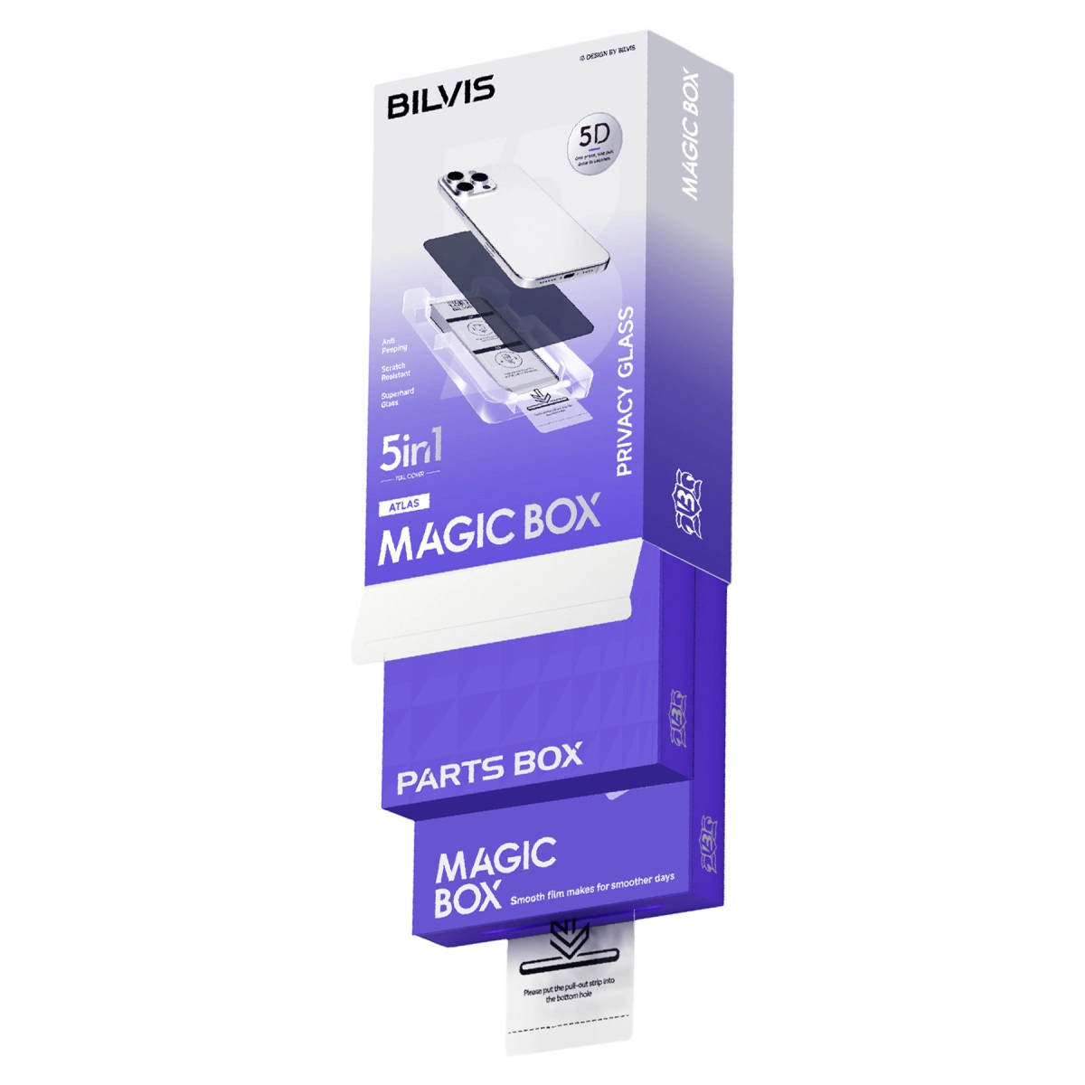 İphone 17 Pro Bilvis 5in1 5d Magic Hayalet Cam Ekran Koruyucu - Siyah