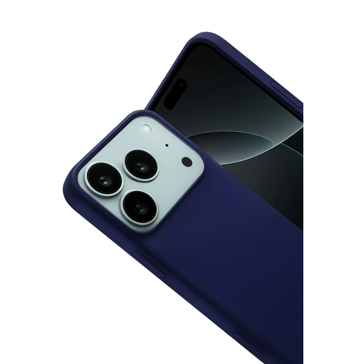 İphone 17 Pro Nano İçi Kadife Silikon - Lacivert