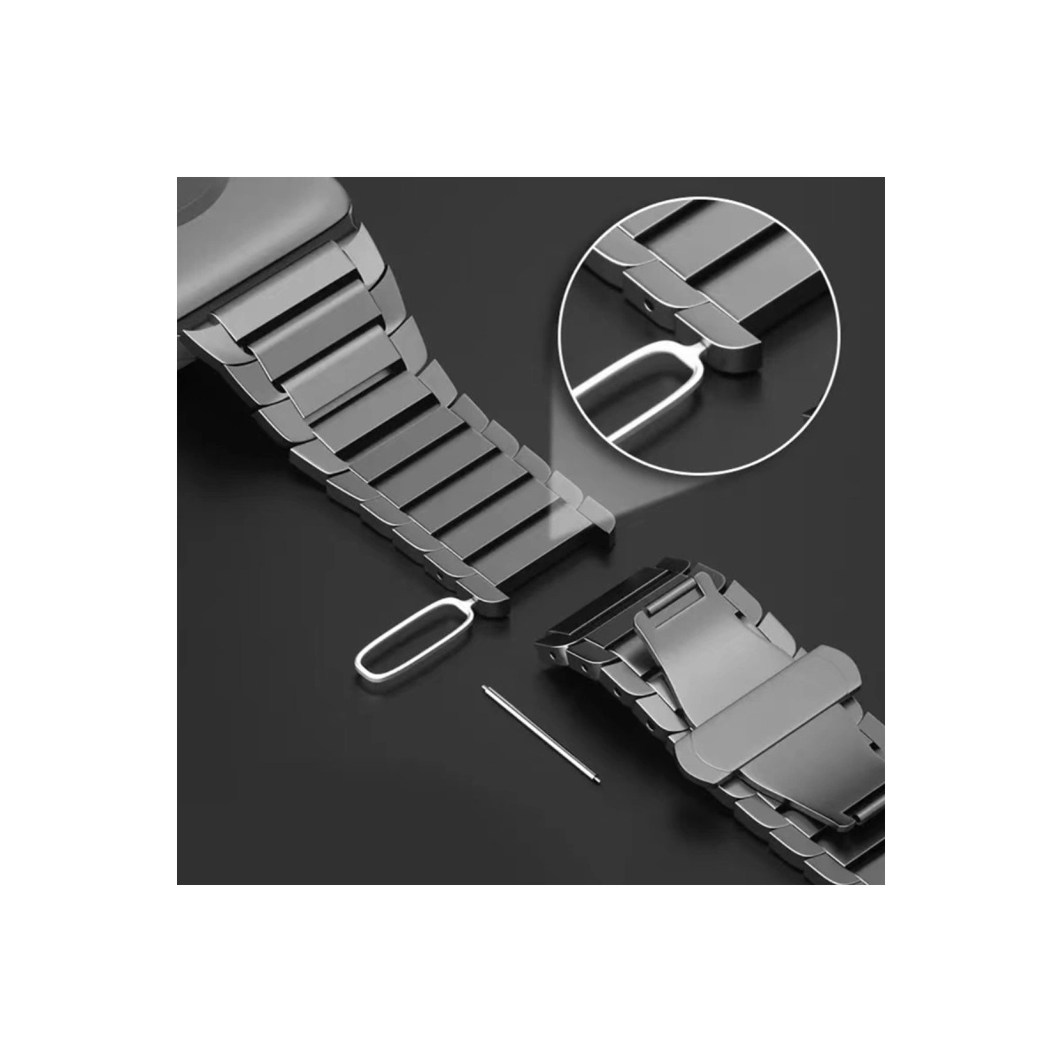 Newface Apple Watch 38mm Kr413 Fine Steel Kordon - Siyah
